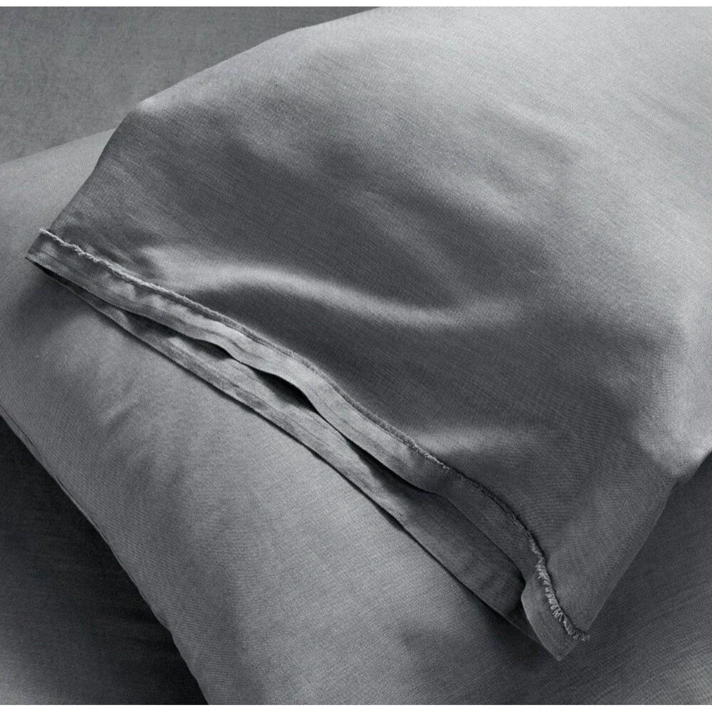 California King 100% Linen Sheet Set Mineral Blue - Casaluna NEW